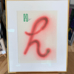 Framed David Hockney H in Brushed Gold